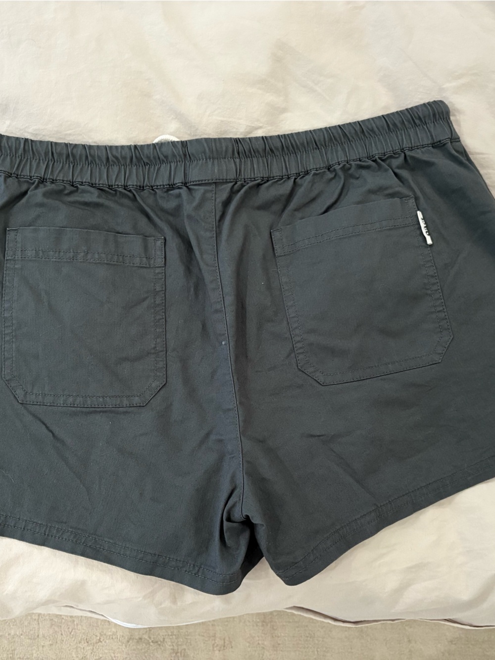 Women's Elastic Drawstring Athletic Shorts in Charcoal - Picture 4 of 4
